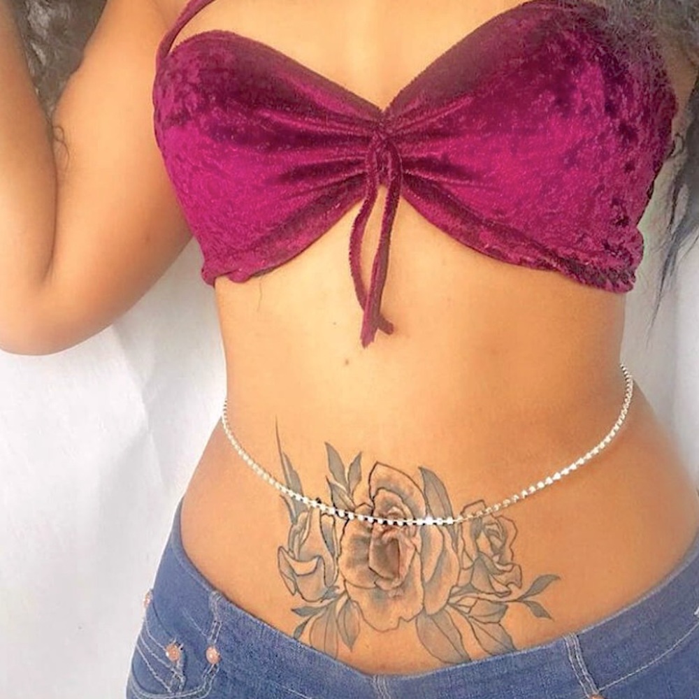 Decorative rhinestone waist chain diamond beads